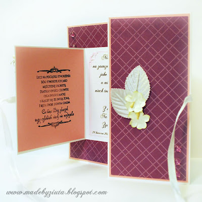 kartki okolicznościowe kartka ślubna weselna typu składaczek barbara wójcik