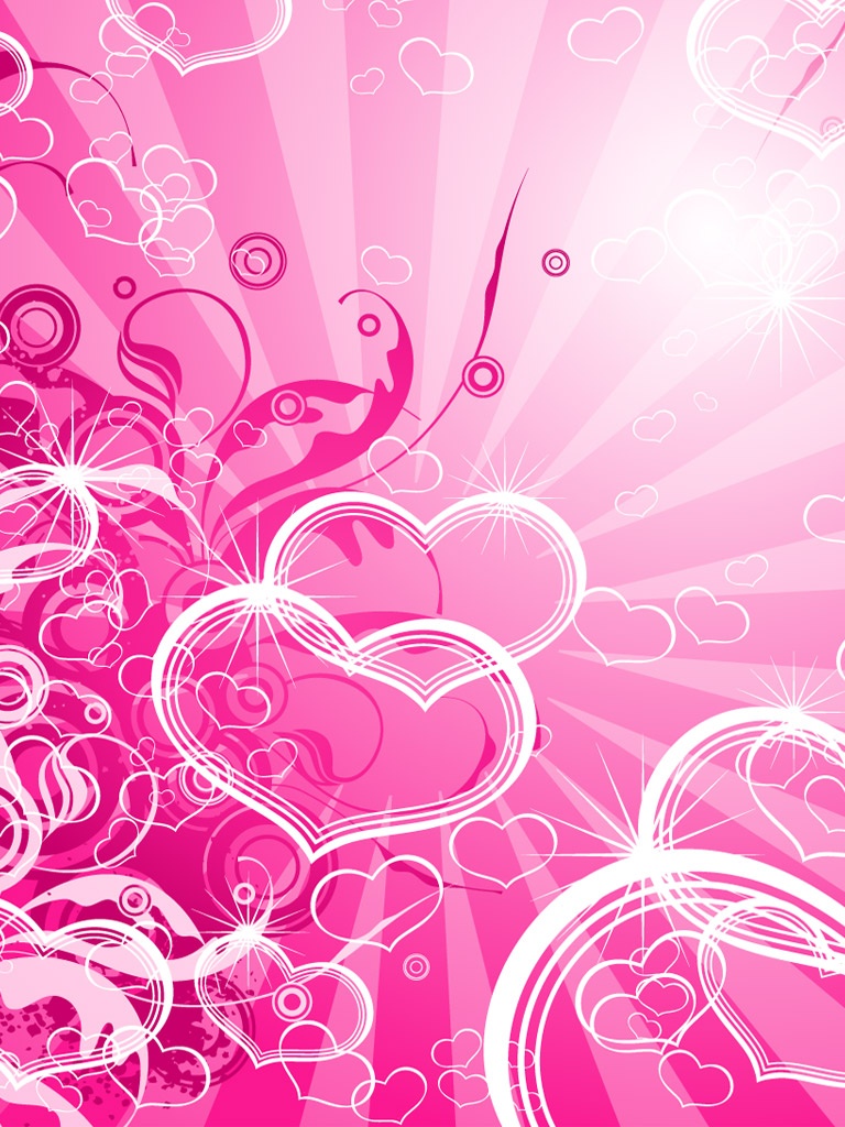 Pink Hearts Screensaver Wallpaper