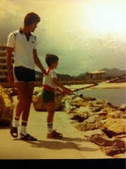 dad and me age 7 on hol