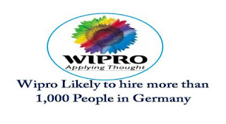 Wipro Ltd recently announced that very soon it will hire more than 1,000 people in next three years in Germany.