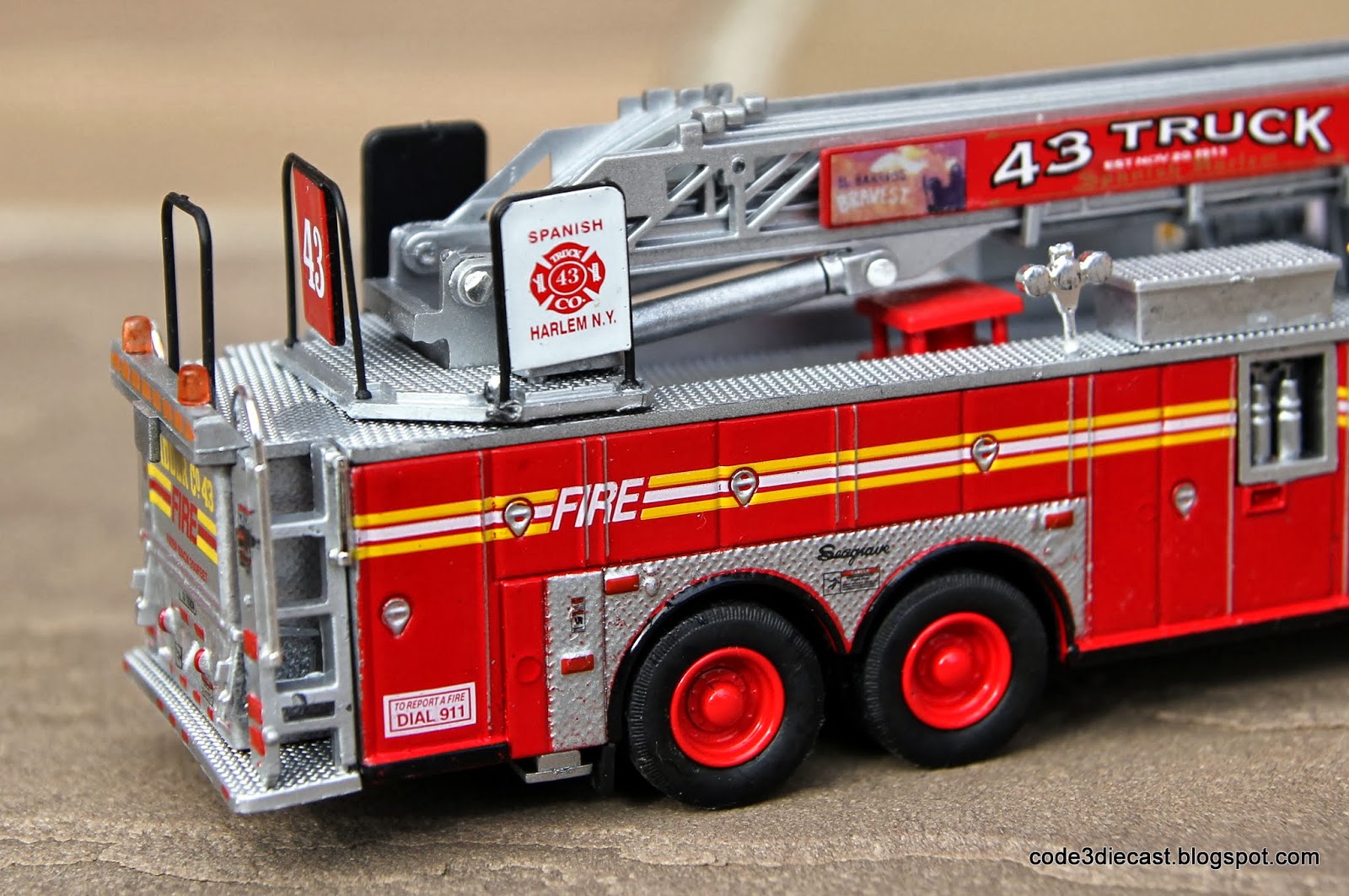 My Code 3 Diecast Fire Truck Collection Seagrave Rear Mount Ladder