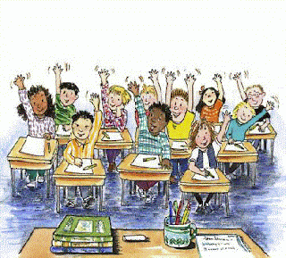 Source: Sunday School Materials cartoon of children in a classroom.