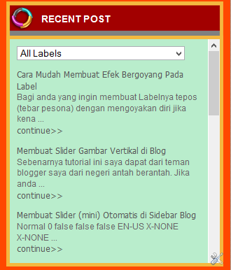 Cara Terbaru Membuat Recent Post (Artikel Terbaru) di Sidebar Blog Cara Terbaru Membuat Recent Post (Artikel Terbaru) di Sidebar Blog