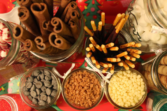 Provide an assortment of toppings for your holiday bar, so everyone has a little something they love