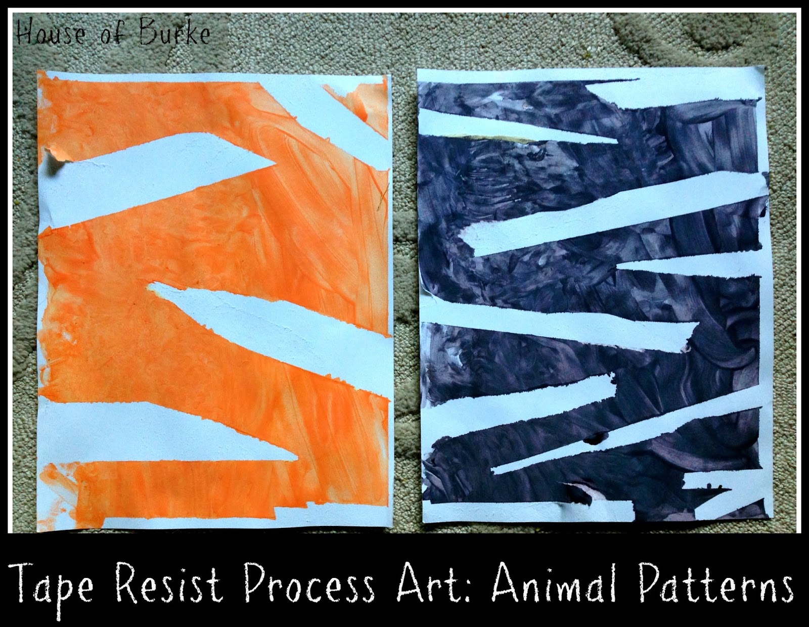 House of Burke Tape Resist Process Art Creating Animal Patterns