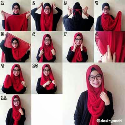 Tutorial Hijab Paris terbaru Tutorial Hijab Paris terbaru