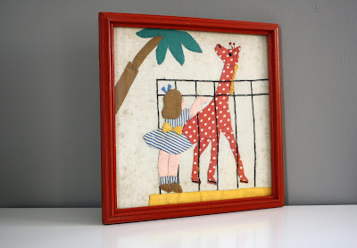 Something to be Found - Vintage Children's artwork made from fabric