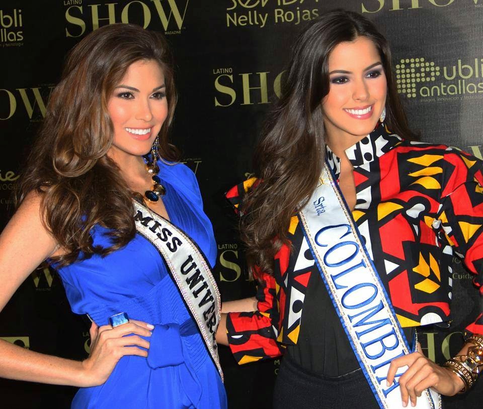Miss Universe 2013 and Miss Universe Colombia 2014 together.