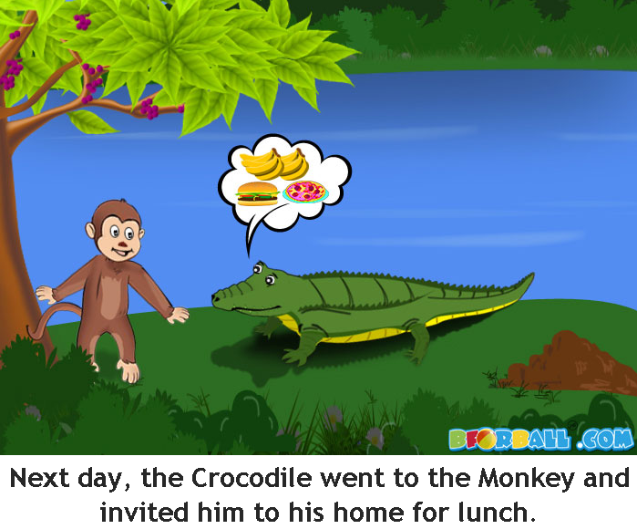 Characters of the monkey and the crocodile image