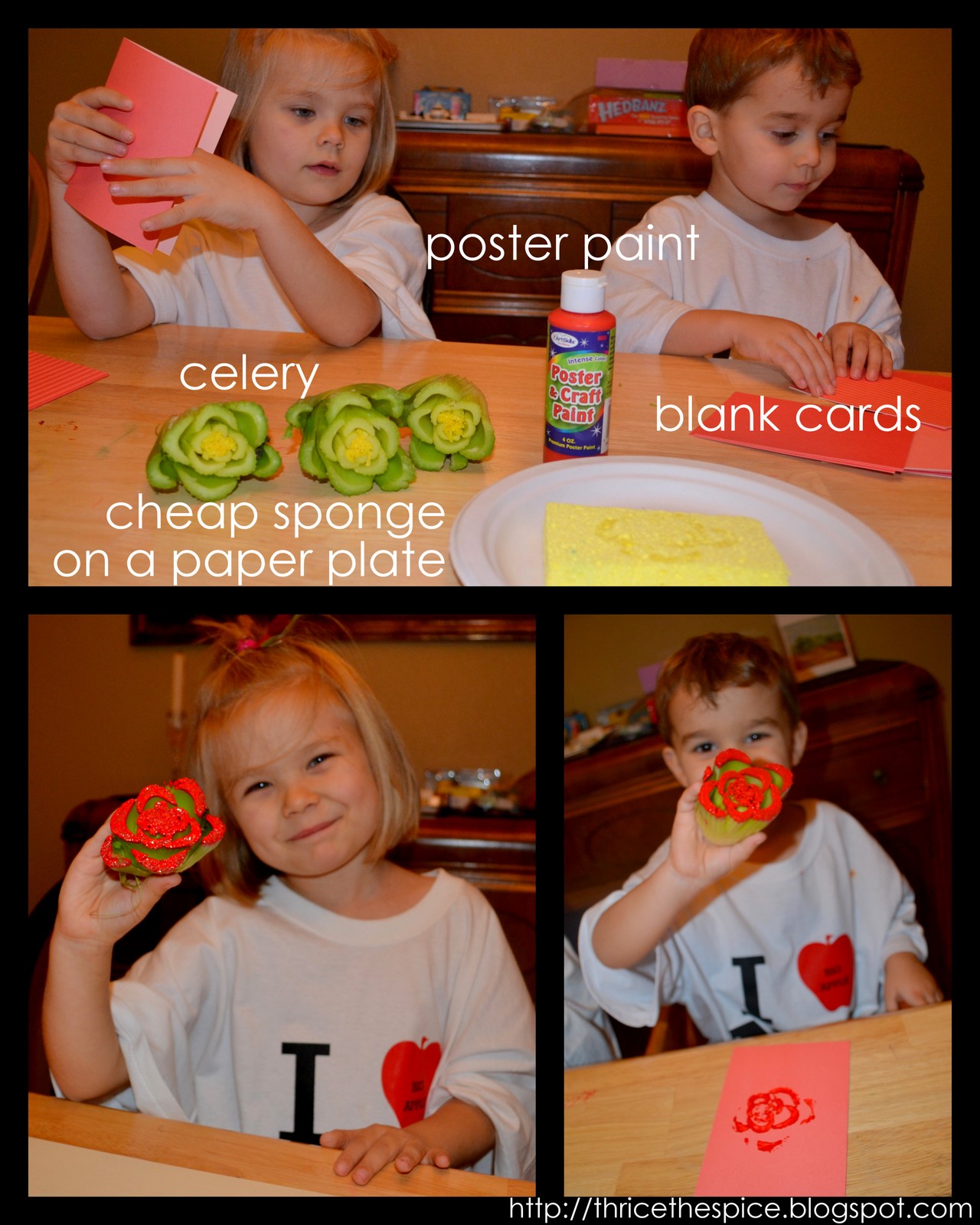 ThriceTheSpice: Celery Stamped &quot;Rose&quot; Valentines