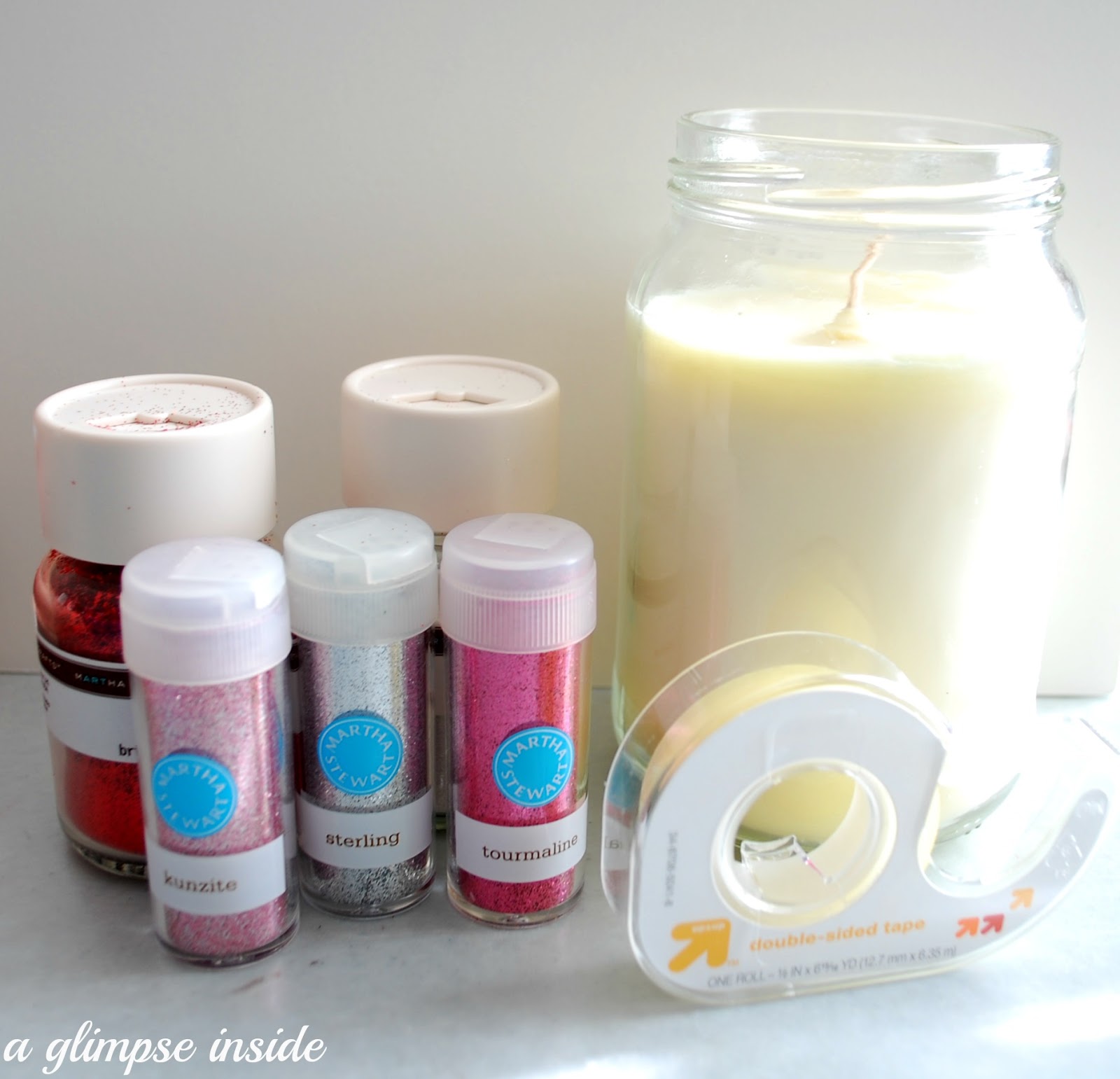 A Glimpse Inside Ombre Glittered Candle Tutorial