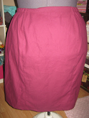 Burgundy Twill Skirt www.sewplus.blogspot.com