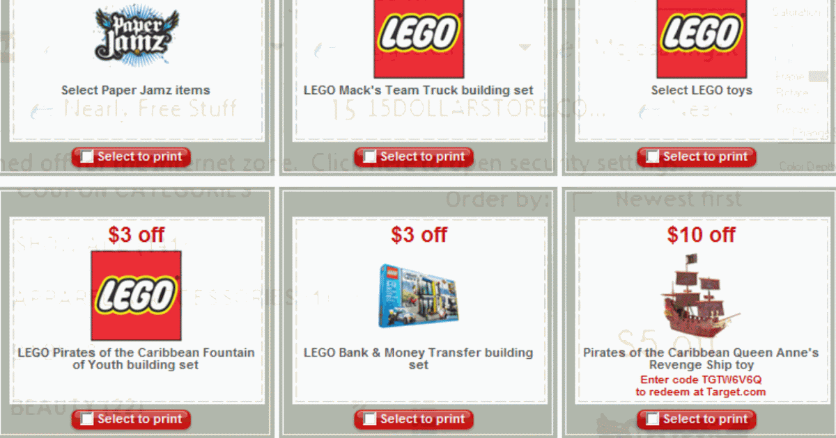 Nearly Free Stuff Target Printable Lego Coupons