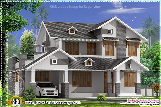 Sloping roof house design