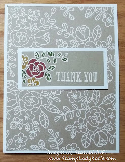 Card made with images from Stampin'UP!'s So Very Grateful Stamp set, embossed in white
