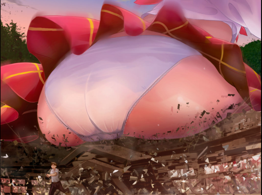 Anime giantess butt crush