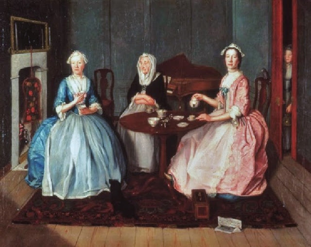 18C American Women A brief history of tea in England & her colonies leading to American "Tea