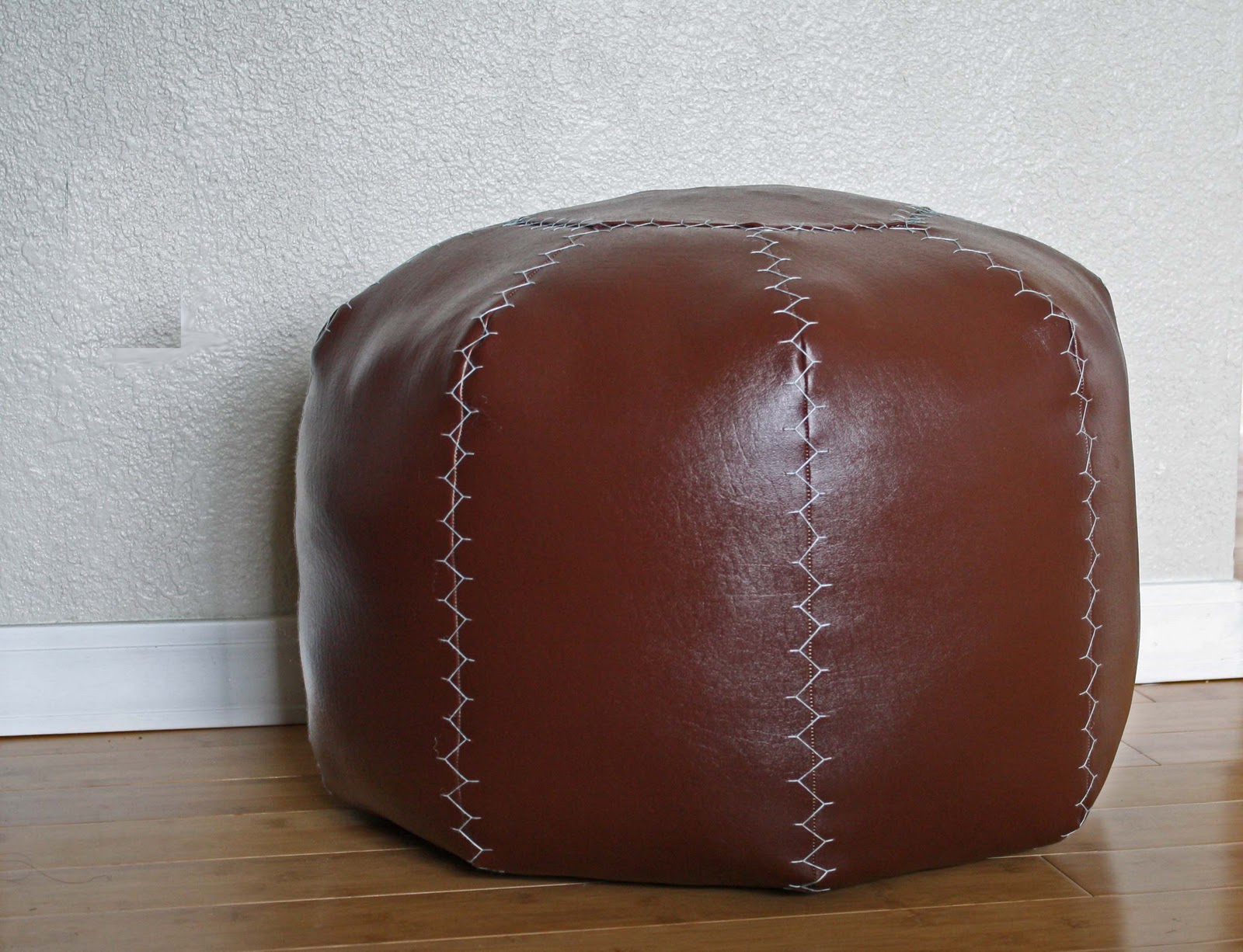 Running With Scissors DIY Faux Leather Pouf