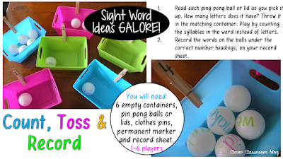 5 Sight Word Activities that are FUN: Count Toss and Record
