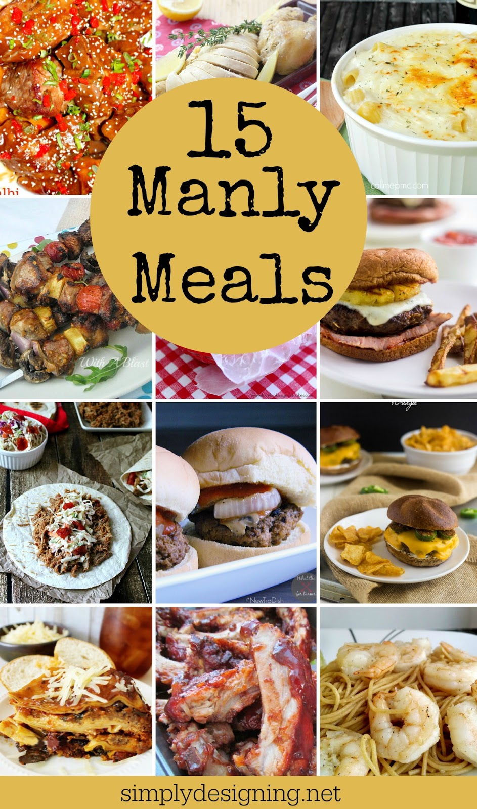 15 Manly Meals | #recipes #meat #dinner