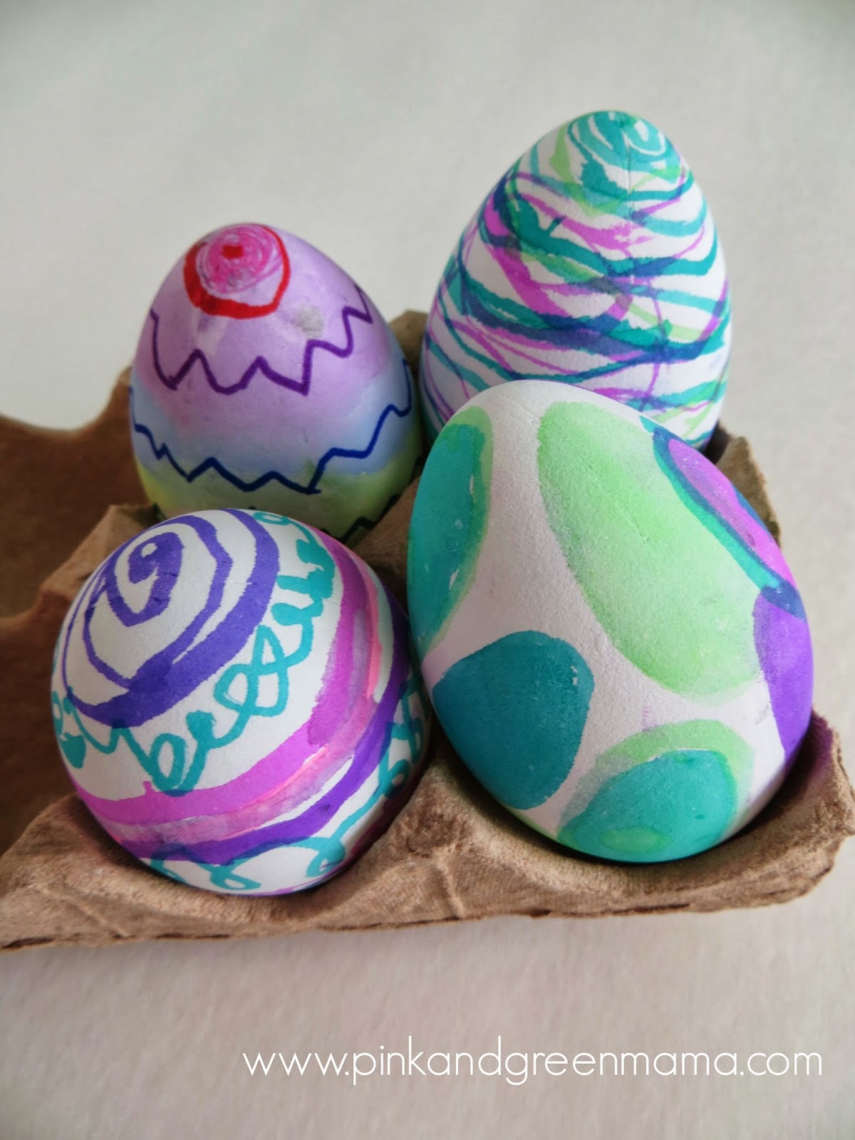 Pink and Green Mama Creative Kids Challenge Easter Eggs Mess Free