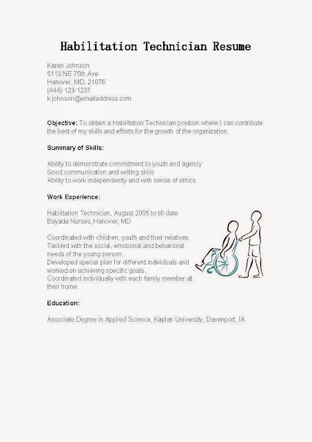 Great Sample Resume: Resume Samples: Habilitation Technician Resume ... Great Sample Resume: Resume Samples: Habilitation Technician Resume ...
