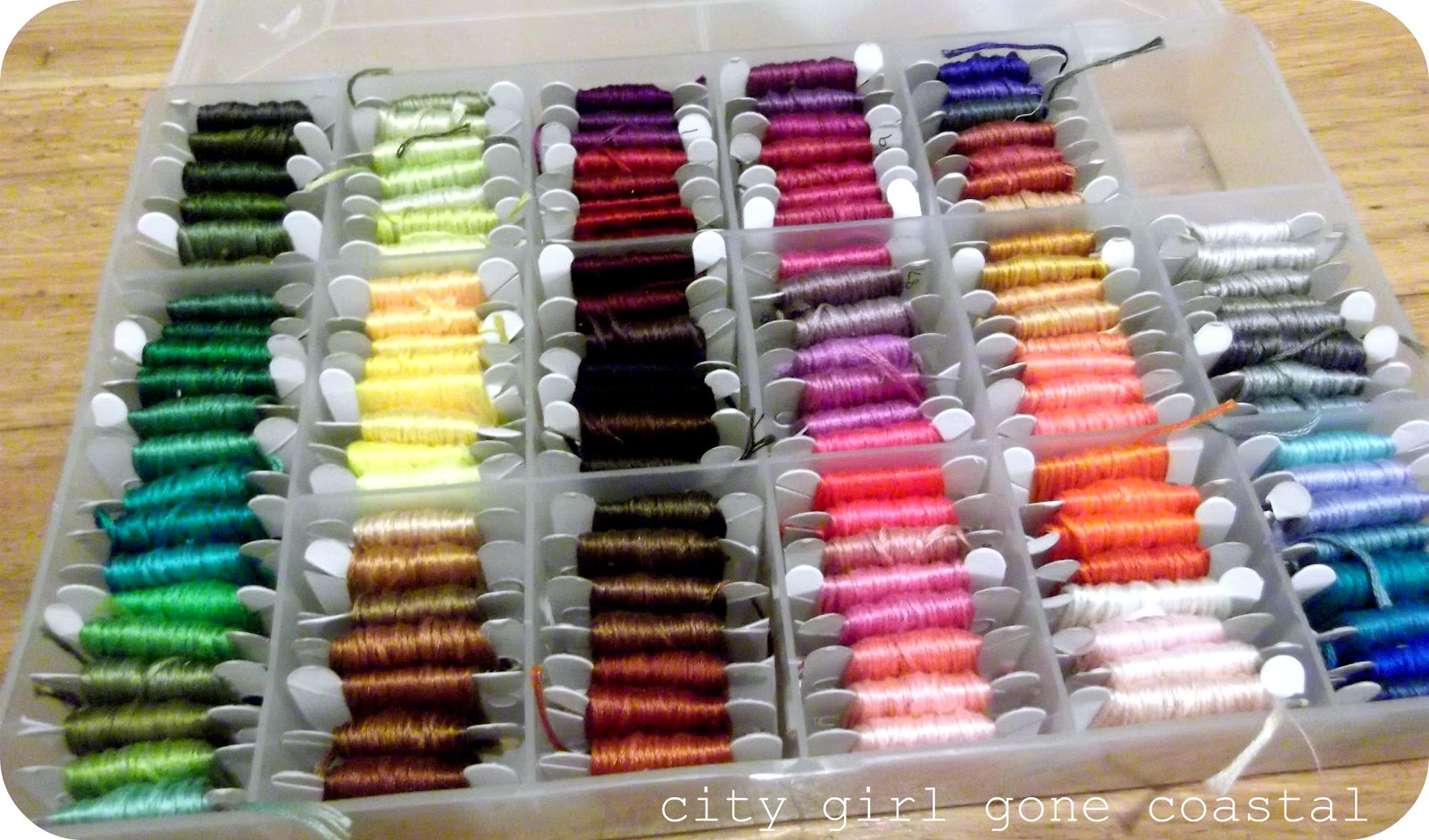 Embroidery floss organising! Getting back into the swing of things!