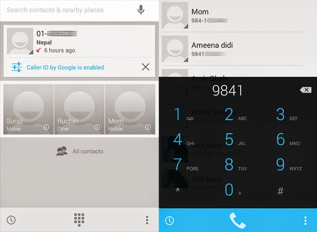 Phone Dialer in Nexus 4 with Android Kitkat 4.4 Nexus 4 Dialer in KitKat 4.4