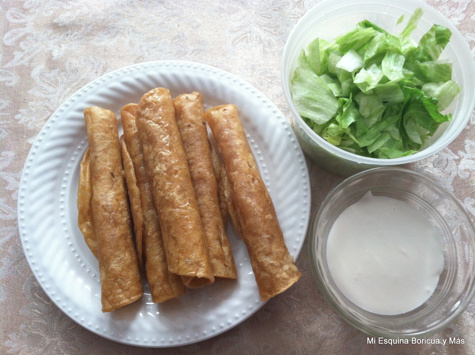 Mi Esquina Boricua y Más Flautas o tacos dorados de papa y jamonilla (spam)