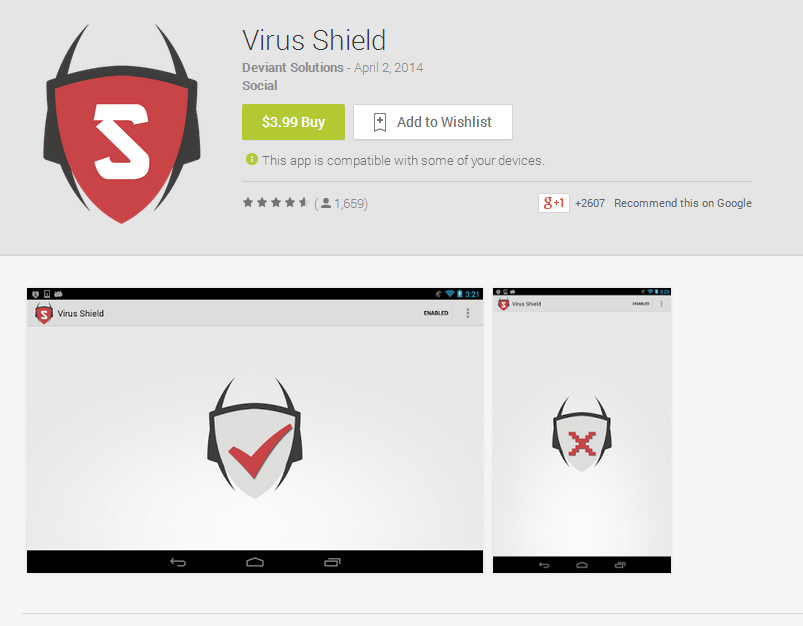 Breaking record, first PAID fake Android App 'Virus Shield' downloaded 10000 times 