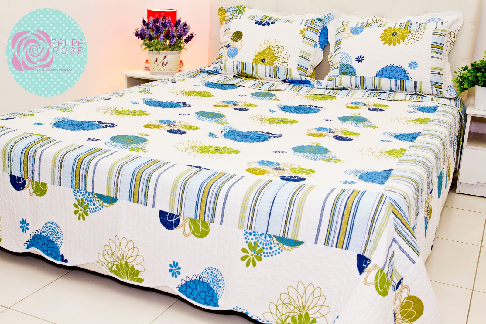 Zahra Rose Design (Cotton Patchwork Bed sheet) COTTON PATCHWORK