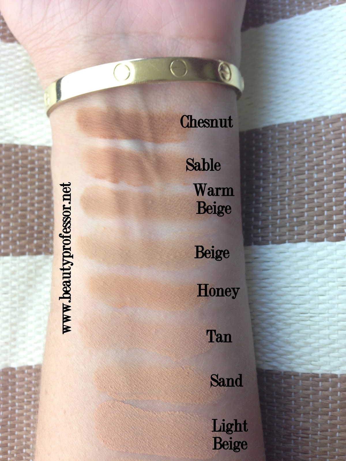 Beauty Professor Hourglass Immaculate Foundation...Swatches of EVERY