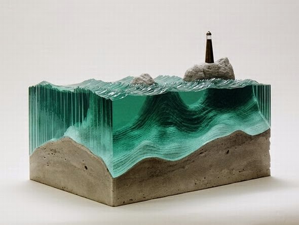 As fantásticas esculturas de vidro de Ben Young Ben Young esculturas de vidro ondas do mar