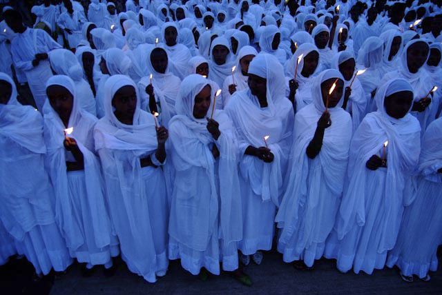 Photograph of Meskel Ceremony in Addis Ababa, Ethiopia by Ethiopian photographer Michael Tsegaye