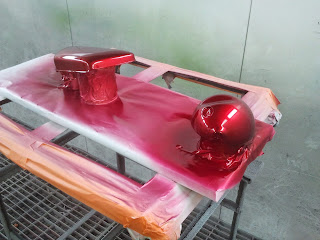 3 coats Brilliant Red Candy plus 3 clear coats