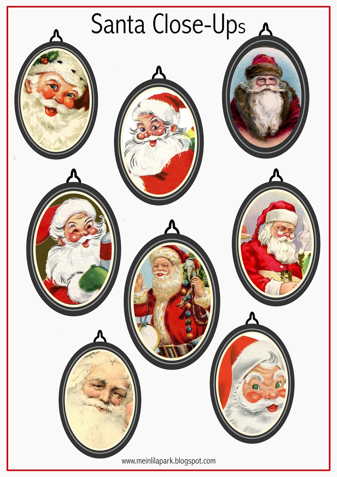 Free printable vintage Santa gift tags - Druckvorlage Weihnachtsmann