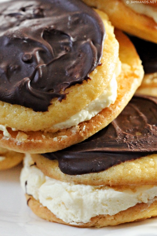Jam Hands Boston Cream Whoopie Pies