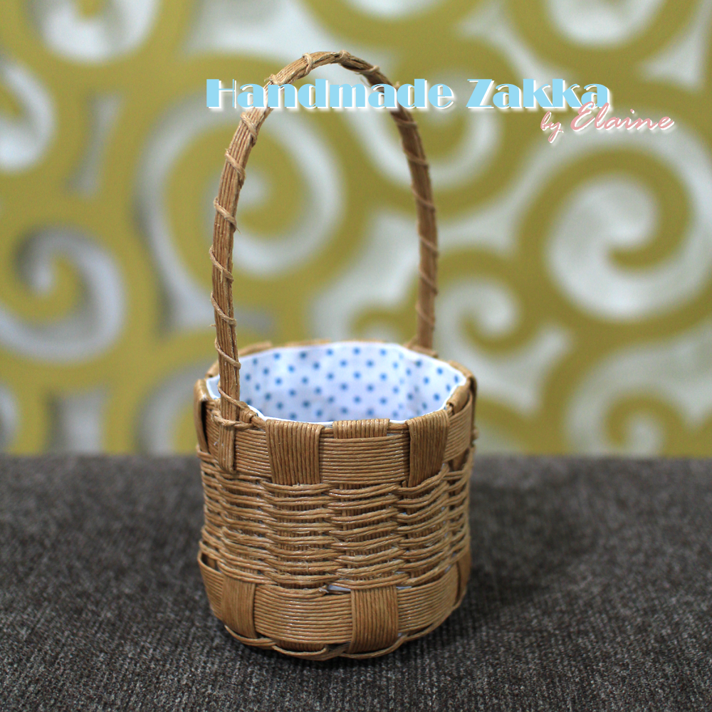 Handmade Zakka by Elaine Paper String Basket with Lining