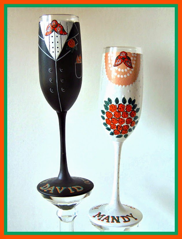 Western Themed Wedding Champagne Flutes Western Themed Custom Painted Wedding Champagne Flutes