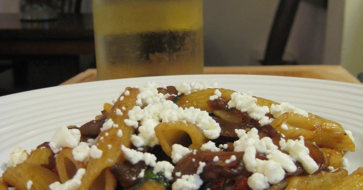 The Lush Chef Caramelized Onion & Goat Cheese Pasta with White Wine
