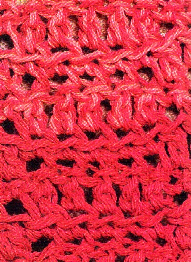 vista del tejido a crochet