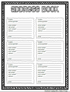 address book blank page template facebook empty template