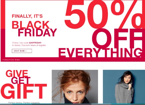 Gap Black Friday 50% off Everything Promo Code