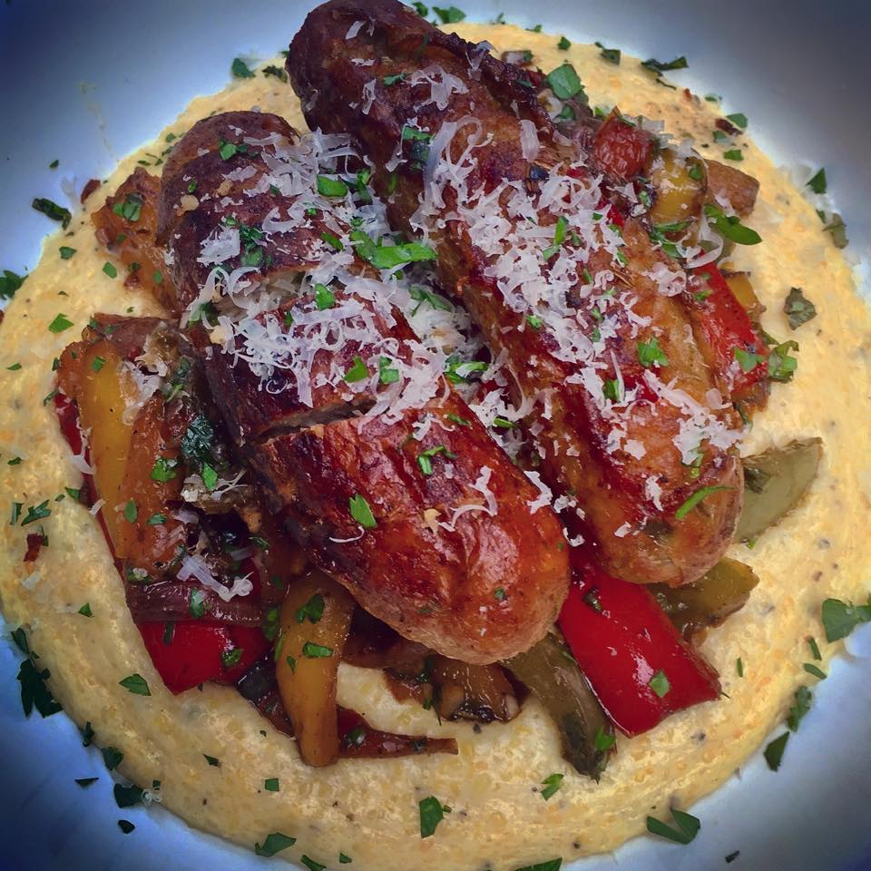 Haute + Heirloom Pan Fried Italian Sausages with Charred Peppers