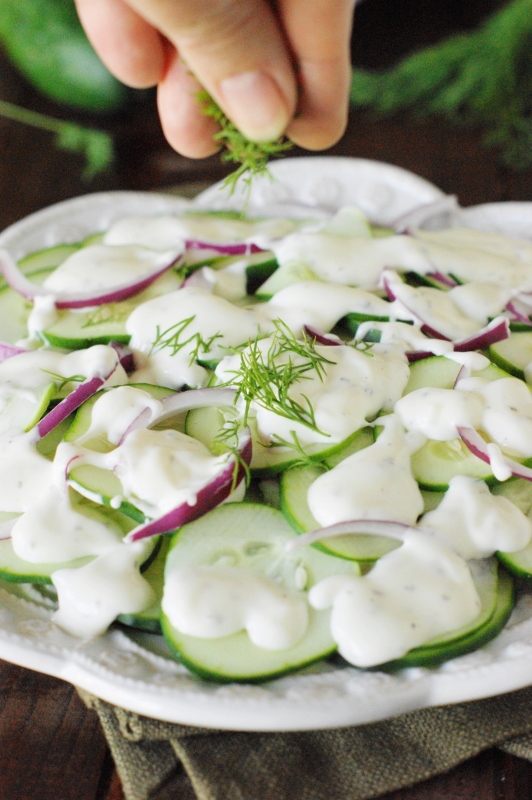 Creamy Ranch Cucumber Salad The Kitchen is My Playground