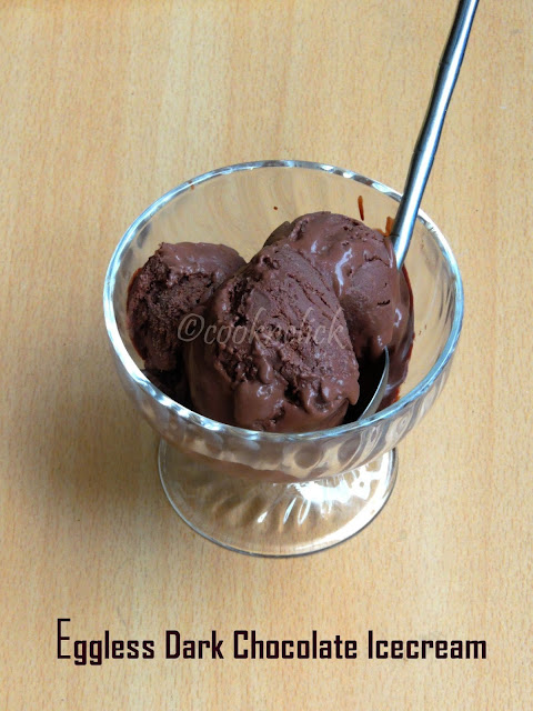 Dark chocolate Icecream - Eggless