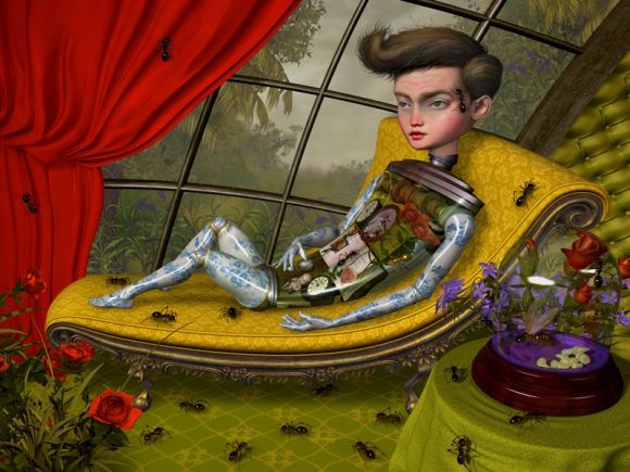 ray caesar pinturas surreais sombrias infantis