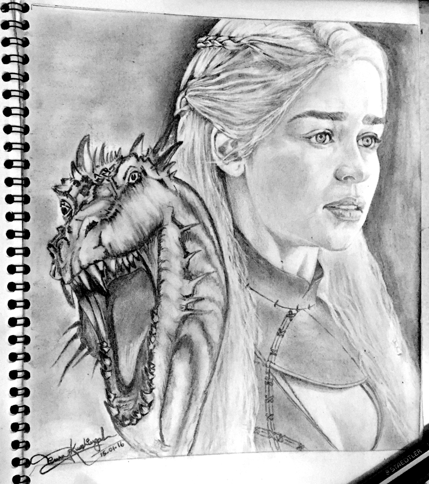 Pencil Drawing Tenny Kurshingal: #Daenerys Targaryen, #Pencil Drawing #