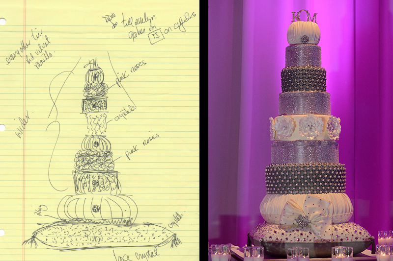 Tiffany Cook Events Concept to Completion Vegas Bling Wedding Cake by