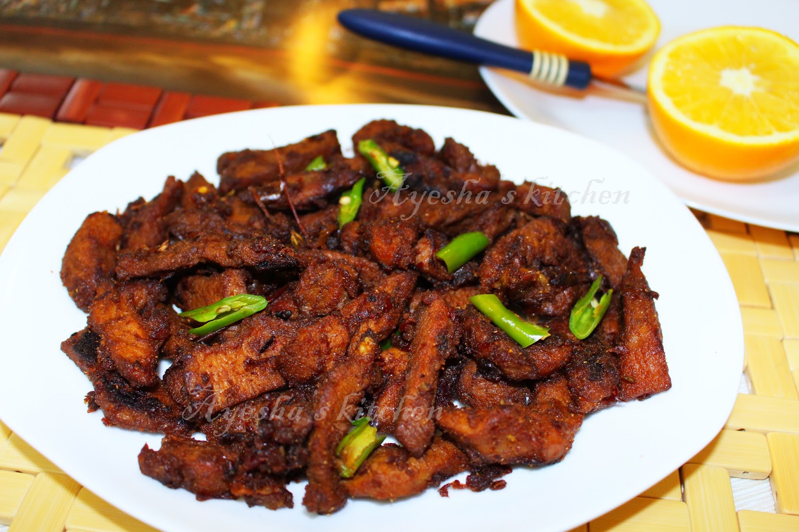 Beef Chilly Dry Fry / Hot and Spicy Beef Fry
